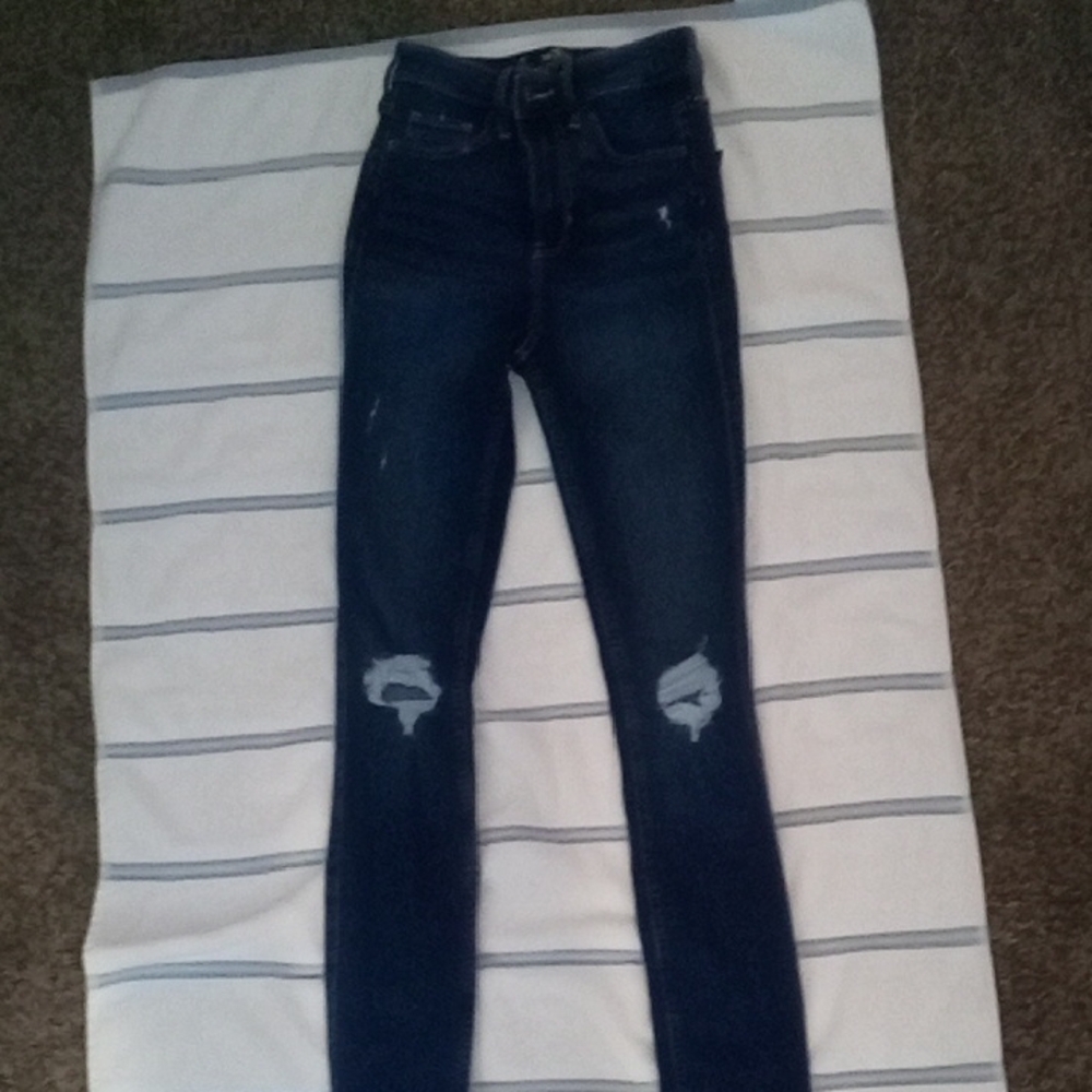 Hollister Blue Distressed Skinny Jeans